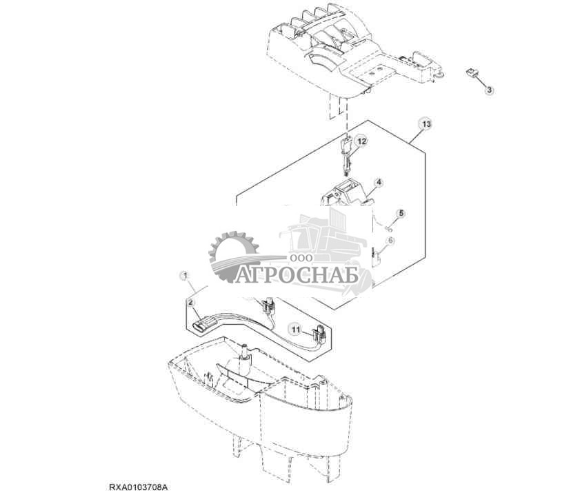 Селекторные рычаги управления, подлокотник 
